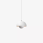 Mid Century Pendant Lamp Painted Metal 23cm | Sculpted Twin Semi-Sphere Design | Warm Ambient Glow for Living Spaces