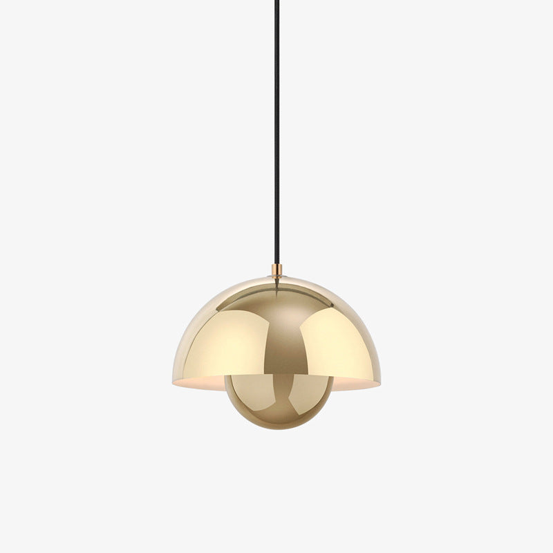 Mid Century Pendant Lamp Painted Metal 23cm | Sculpted Twin Semi-Sphere Design | Warm Ambient Glow for Living Spaces