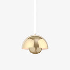 Mid Century Pendant Lamp Painted Metal 23cm | Sculpted Twin Semi-Sphere Design | Warm Ambient Glow for Living Spaces
