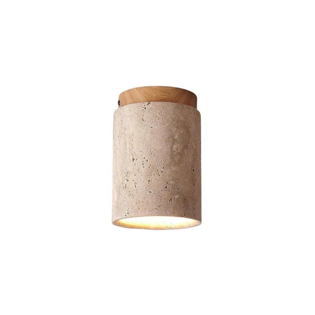 Travertine Wood Ceiling Light