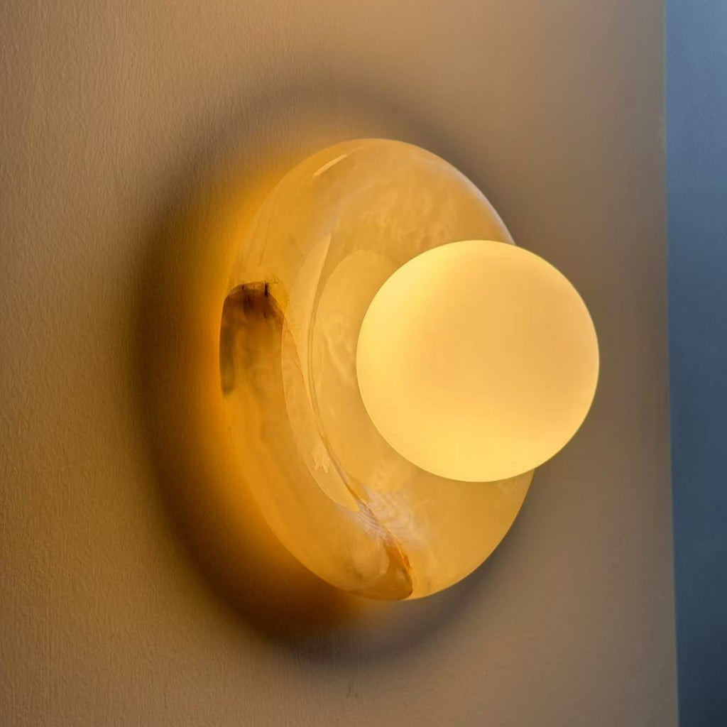 LED Wall Sconce Marble and Glass Indoor Lamp | Hako Style | Integrated G9 Base for Soft Ambient Lighting 110-240V Hardwired
