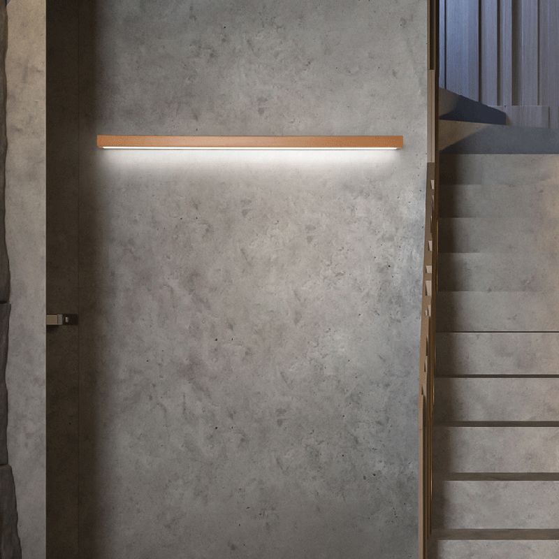 LED Wall Light Wood and Acrylic | Modern Linear Mirror Front Style | Energy-Efficient Indoor Lighting for Living Room