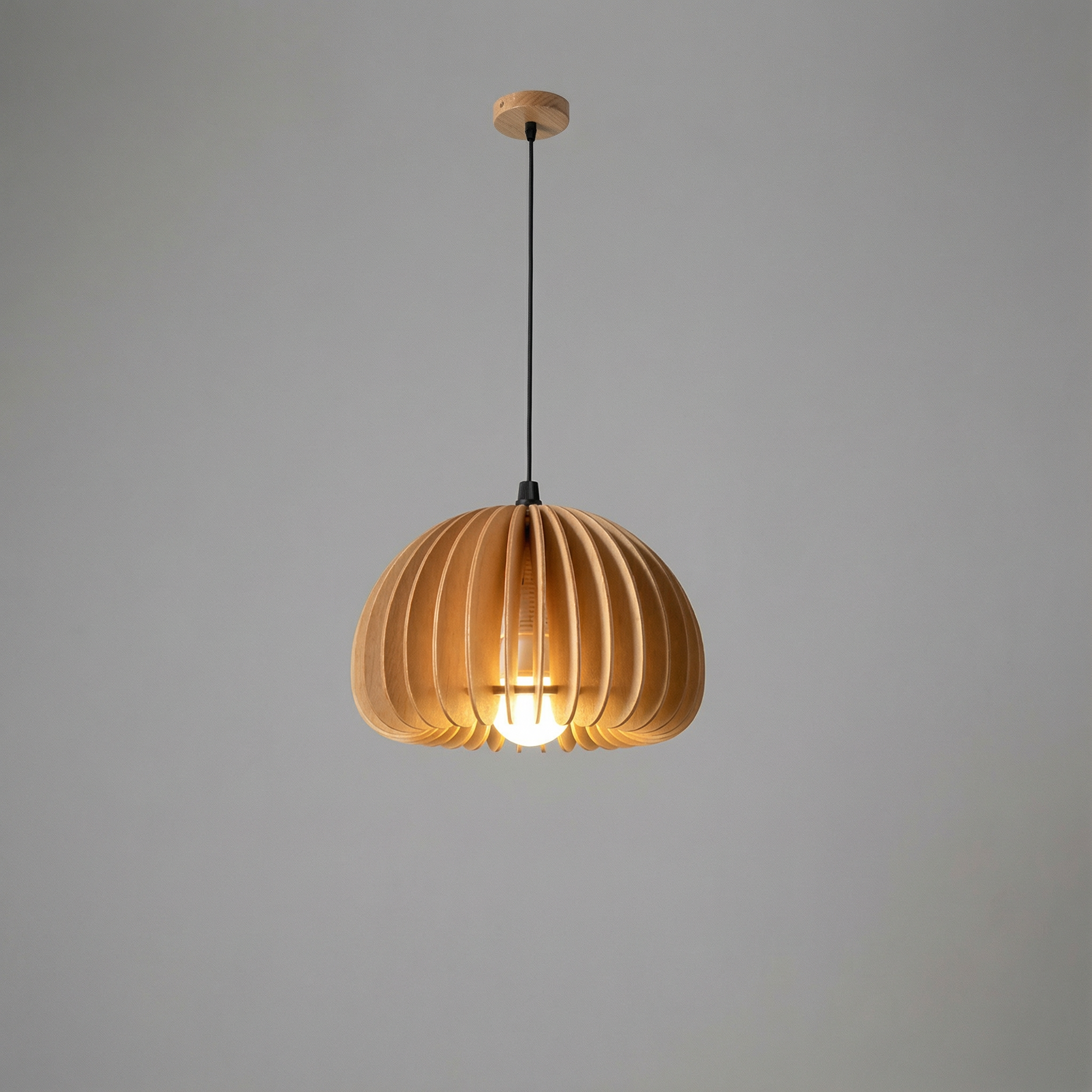 Retro Wooden Pendant Light Tree Material | Vintage Inspired Design | Warm 12W LED Ambient Lighting for Interior Spaces