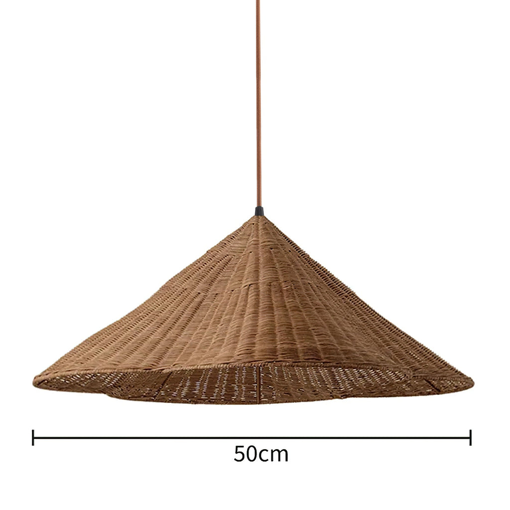 Pendant Light Woven Rattan | Retro Scalloped Design | Warm Natural Texture for Kitchen Island and Dining Room Lighting