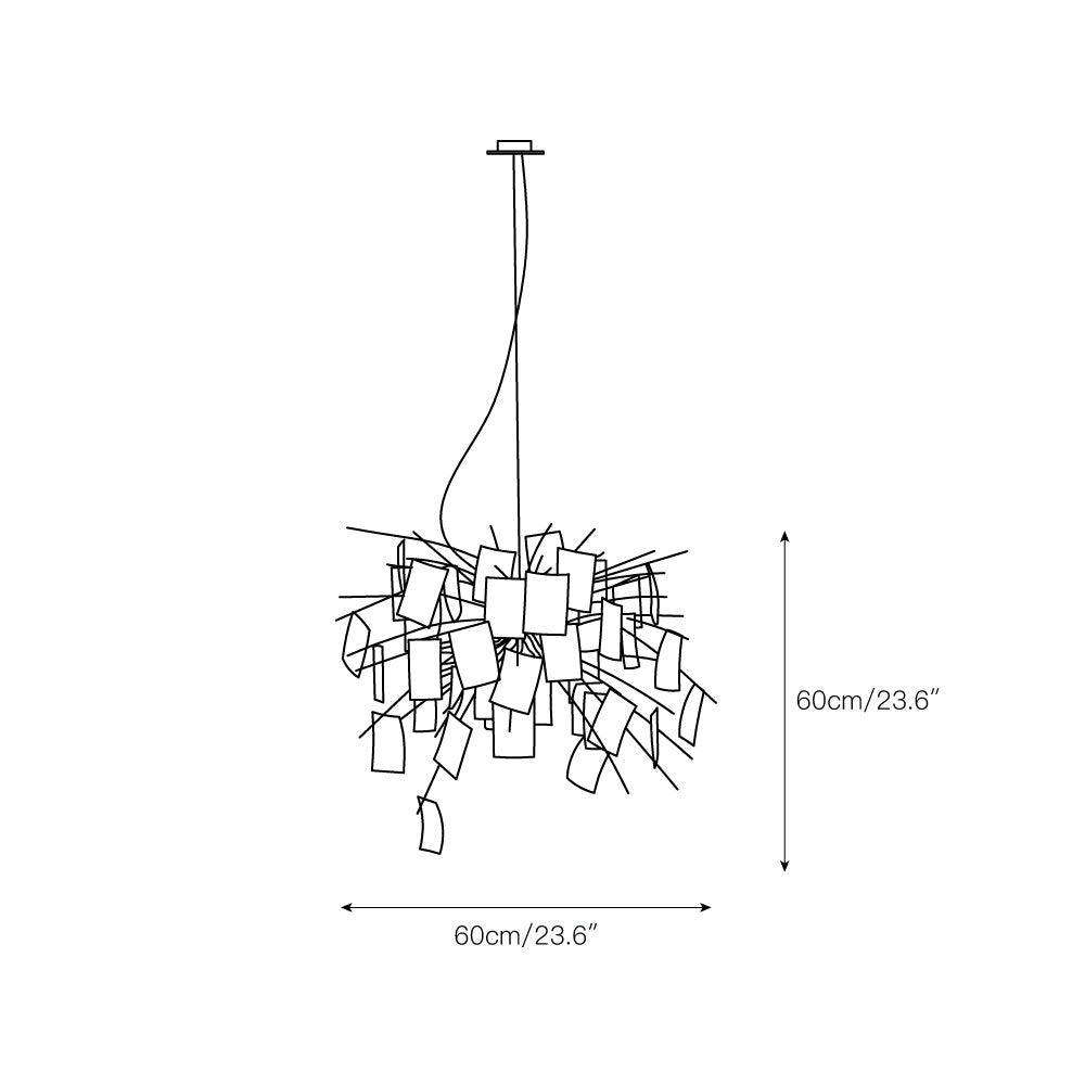 Paper Chandelier Stainless Steel Pendant Light | Customizable DIY Design with A5 Paper Sheets | Multi Pattern Interior Light