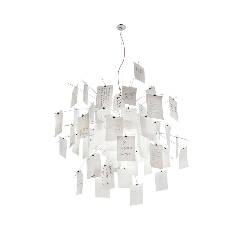 Paper Chandelier Stainless Steel Pendant Light | Customizable DIY Design with A5 Paper Sheets | Multi Pattern Interior Light