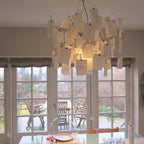 Paper Chandelier Stainless Steel Pendant Light | Customizable DIY Design with A5 Paper Sheets | Multi Pattern Interior Light