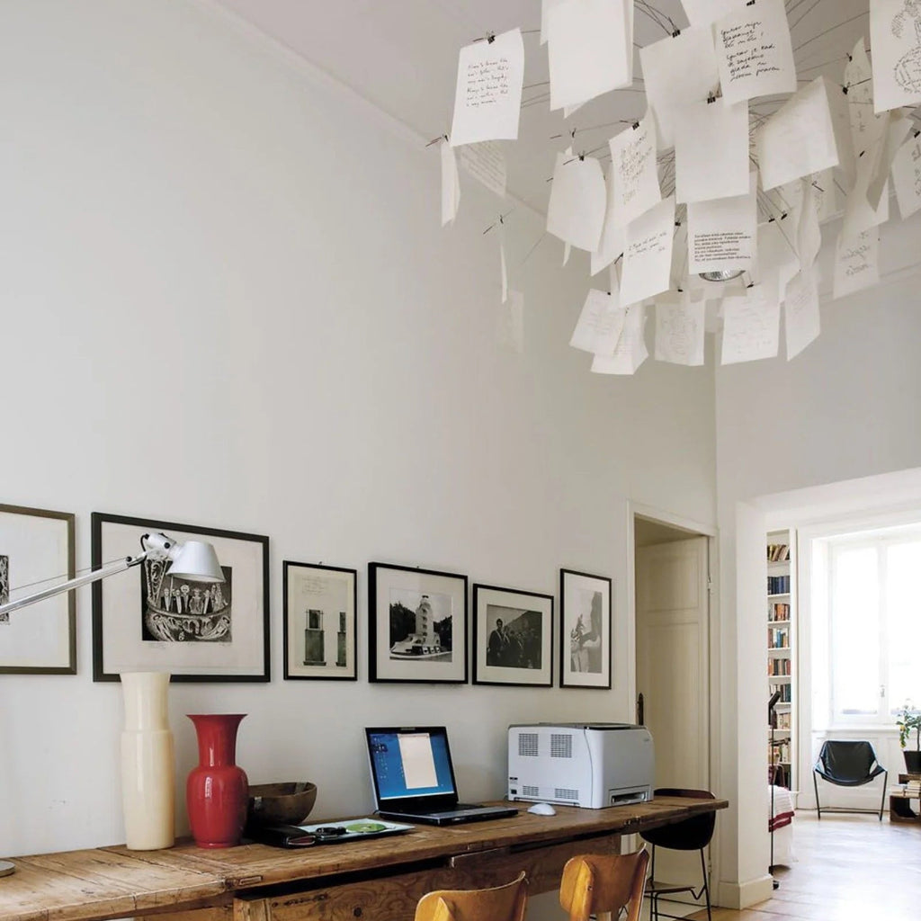 Paper Chandelier Stainless Steel Pendant Light | Customizable DIY Design with A5 Paper Sheets | Multi Pattern Interior Light
