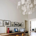 Paper Chandelier Stainless Steel Pendant Light | Customizable DIY Design with A5 Paper Sheets | Multi Pattern Interior Light