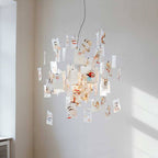 Paper Chandelier Stainless Steel Pendant Light | Customizable DIY Design with A5 Paper Sheets | Multi Pattern Interior Light