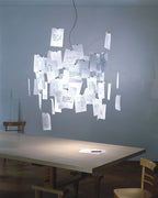 Paper Chandelier Stainless Steel Pendant Light | Customizable DIY Design with A5 Paper Sheets | Multi Pattern Interior Light