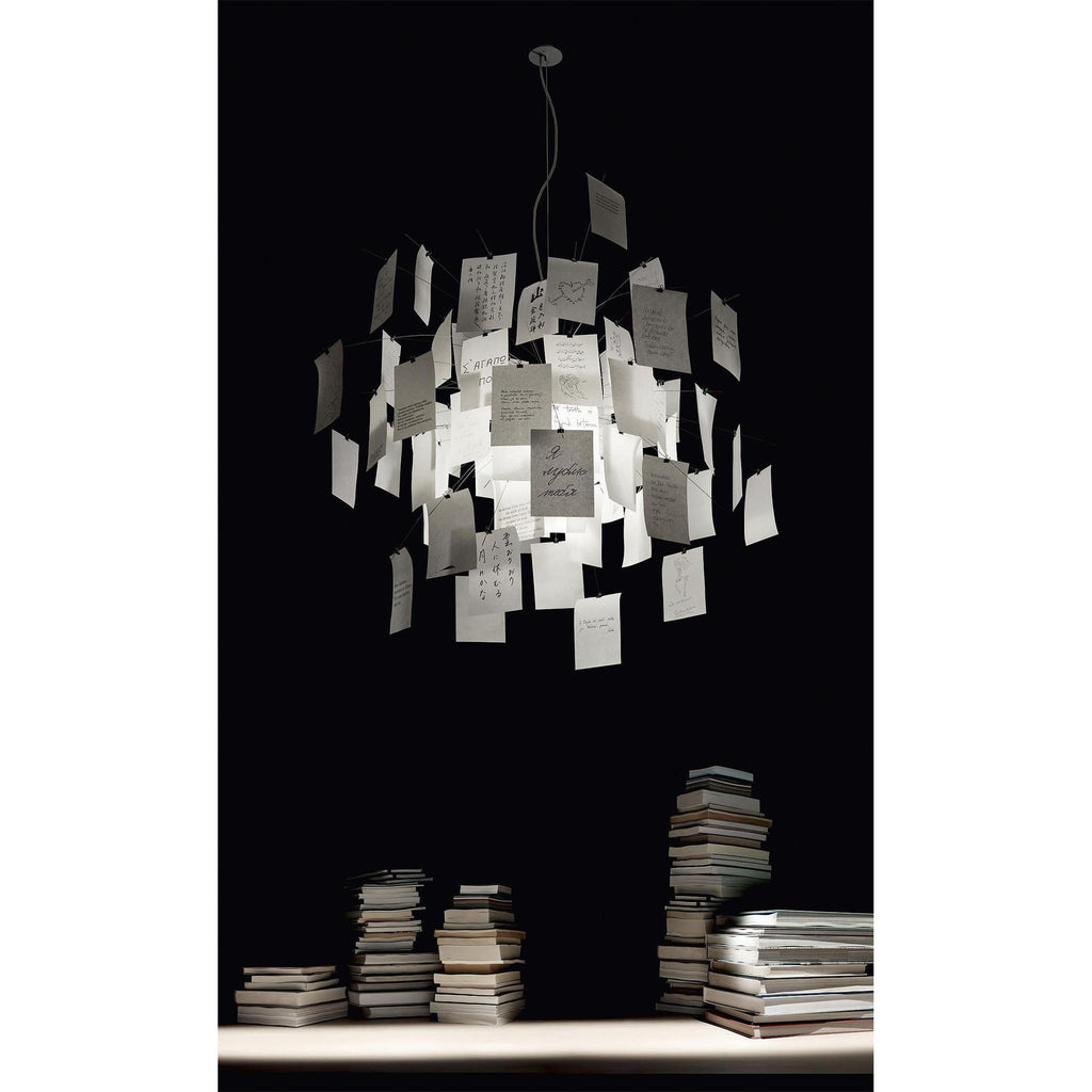 Paper Chandelier Stainless Steel Pendant Light | Customizable DIY Design with A5 Paper Sheets | Multi Pattern Interior Light