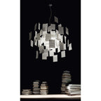 Paper Chandelier Stainless Steel Pendant Light | Customizable DIY Design with A5 Paper Sheets | Multi Pattern Interior Light