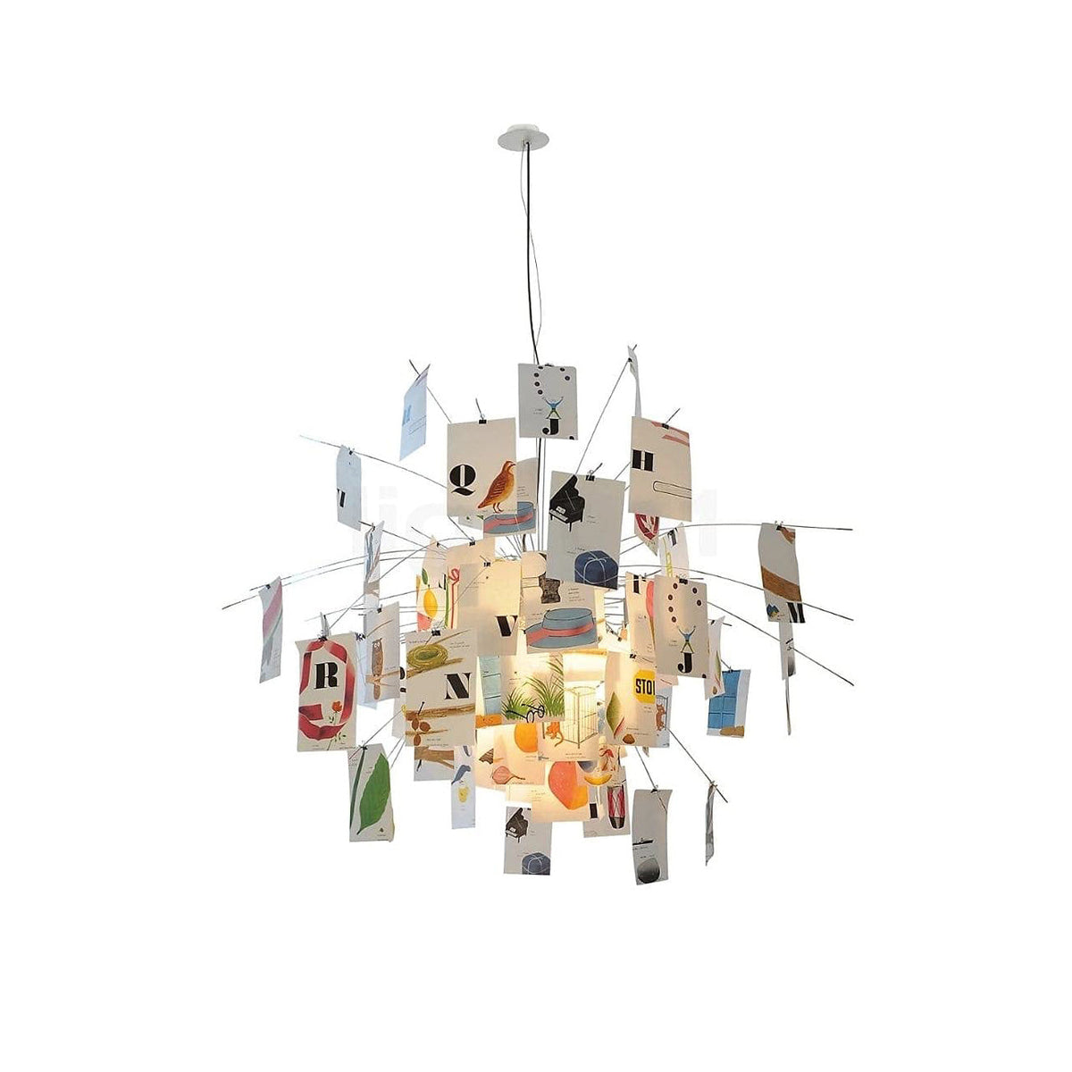 Paper Chandelier Stainless Steel Pendant Light | Customizable DIY Design with A5 Paper Sheets | Multi Pattern Interior Light