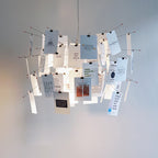 Paper Chandelier Stainless Steel Pendant Light | Customizable DIY Design with A5 Paper Sheets | Multi Pattern Interior Light