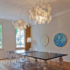 Paper Chandelier Stainless Steel Pendant Light | Customizable DIY Design with A5 Paper Sheets | Multi Pattern Interior Light