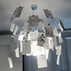 Paper Chandelier Stainless Steel Pendant Light | Customizable DIY Design with A5 Paper Sheets | Multi Pattern Interior Light