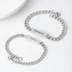Matching Couple Bracelets Set | Personalized Engraved Stainless Steel Jewelry for Relationships | Custom Anniversary Gift