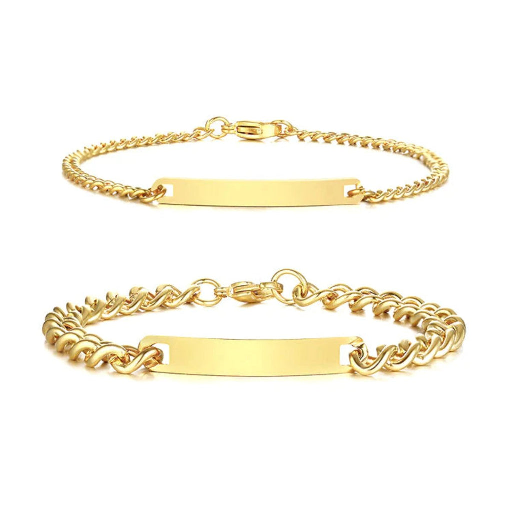 Matching Couple Bracelets Set | Personalized Engraved Stainless Steel Jewelry for Relationships | Custom Anniversary Gift
