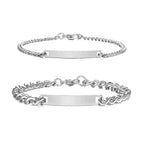 Matching Couple Bracelets Set | Personalized Engraved Stainless Steel Jewelry for Relationships | Custom Anniversary Gift