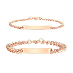 Matching Couple Bracelets Set | Personalized Engraved Stainless Steel Jewelry for Relationships | Custom Anniversary Gift
