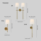 Indoor Wall Lamp Brass and Fabric with Conical Shade | Silva Style | Soft Ambient Lighting for Bedrooms and Living Rooms