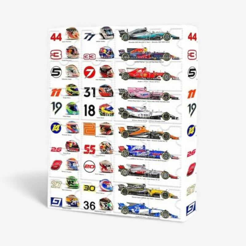 Race Car Advent Calendar Gift Set with Racing Accessories and Toy Cars for Kids and Collectors Holiday Countdown Box