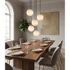Alabaster Chandelier Brass Body G9 Base | Minimalist Sculptural Multi-Light Cascade | Ambient Interior Ceiling Lighting