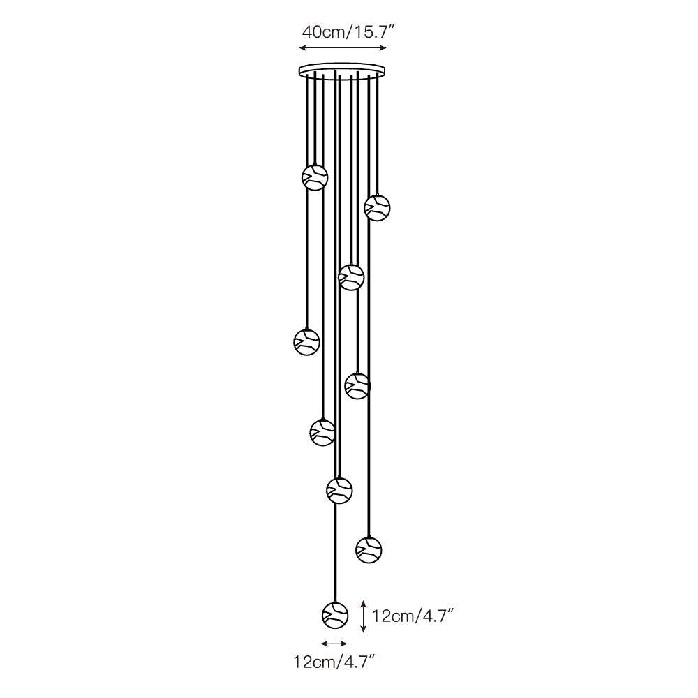 Alabaster Chandelier Brass Body G9 Base | Minimalist Sculptural Multi-Light Cascade | Ambient Interior Ceiling Lighting