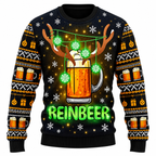 Men's Jingle Beers Christmas Sweater – Funny 3D Printed Unisex Holiday Pullover