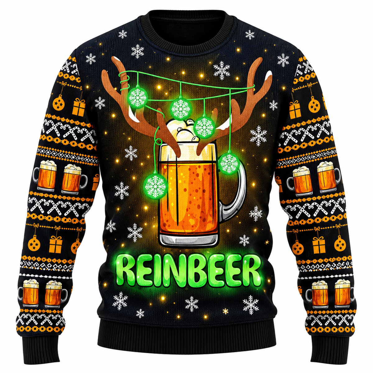 Men's Jingle Beers Christmas Sweater – Funny 3D Printed Unisex Holiday Pullover