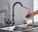 Pull Down Kitchen Faucet Brushed Stainless Steel Sink Mixer