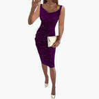 Women's Sequin Party Dress | Sleeveless Sparkly Cocktail Dress for Festive Christmas Celebrations and Evening Occasions