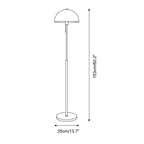Amber Glass Floor Lamp – Retro Style With Walnut Wood And Metal Base