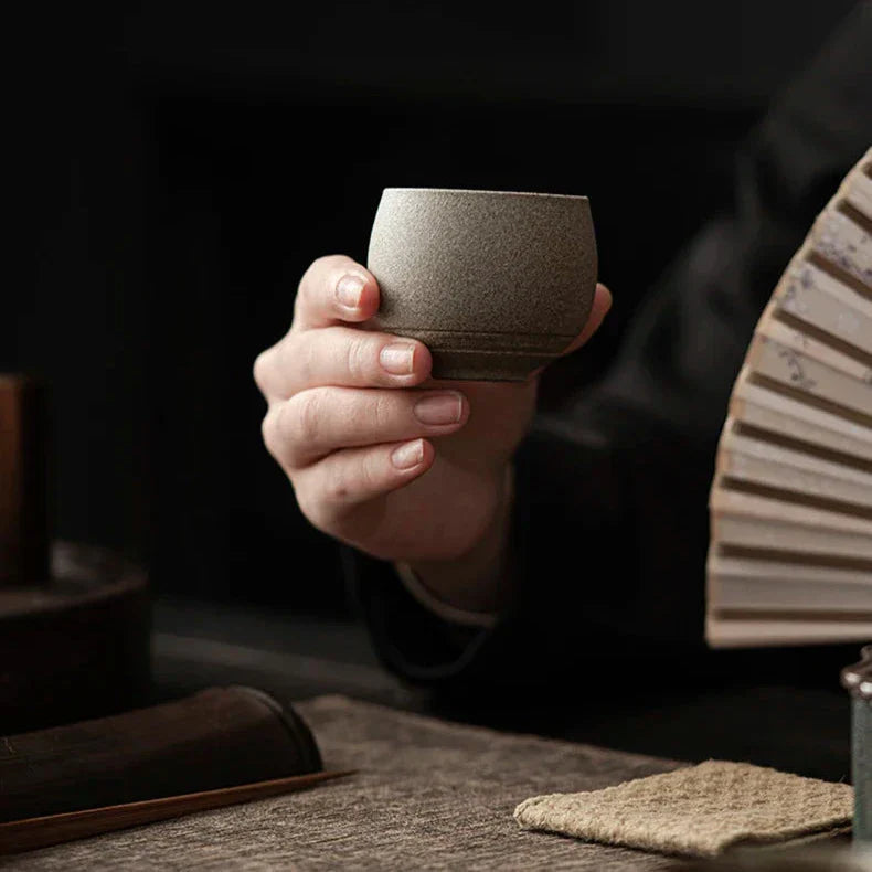 Espresso Cups Ceramic 80 ml | Handmade Rustic Stoneware | Heat Retaining Dishwasher and Microwave Safe Lead-Free Set