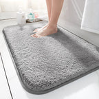 Microfiber Bathroom Mat Ultra Absorbent Thick Pile | Anti-Slip Backing for Safety | Machine Washable Soft Floor Rug for Shower