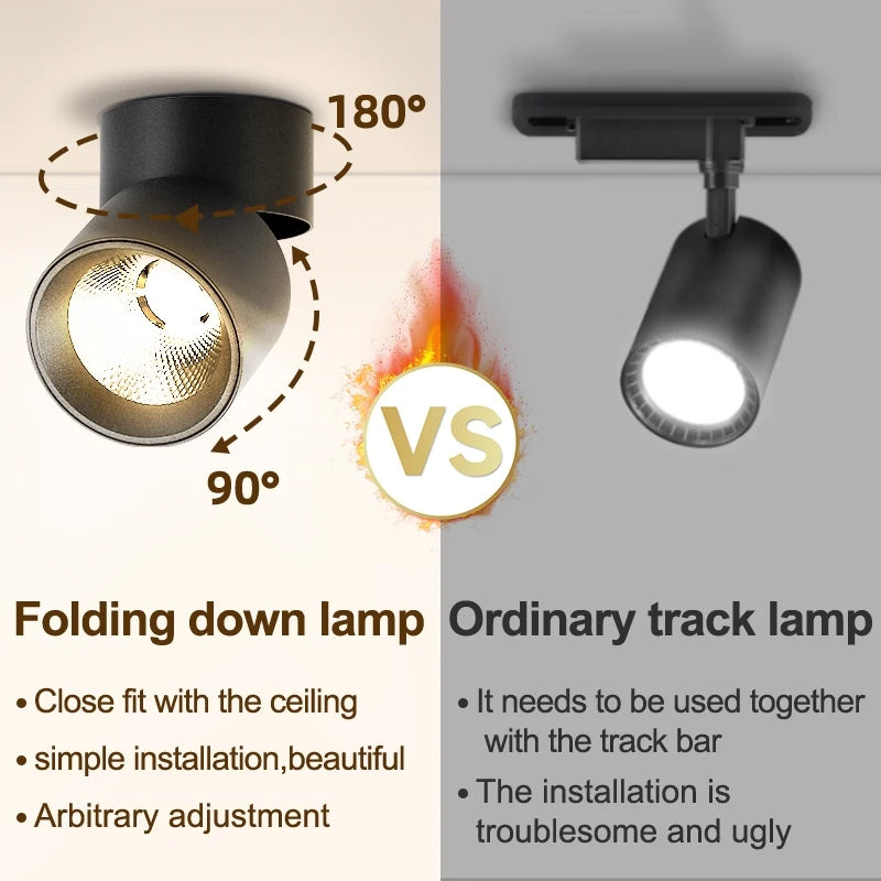 LED Surface Mounted Recessed Spotlight Tri-Color Ceiling Lamp