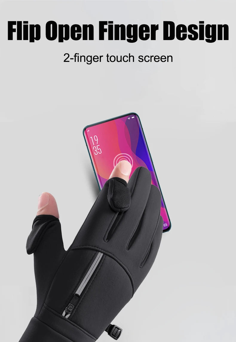 Waterproof Winter Gloves | Thermal Touchscreen Cycling Gloves | Windproof Outdoor Rain Gloves with Warm Thermal Fleece Lining
