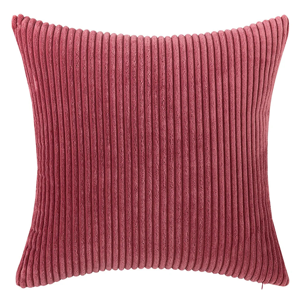 Corduroy Striped Throw Pillow Textured Decorative Cushion Cover