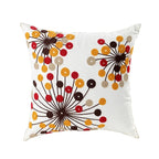 Embroidered Cushion Cover Cotton Polyester Canvas | Floral Pattern Twill Weave | Hidden Zipper for Seamless Home Styling