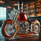 Whiskey Decanter Glass Motorcycle Shape | Motorbike Themed Bar Centerpiece | Spirit Storage and Conversation Starter