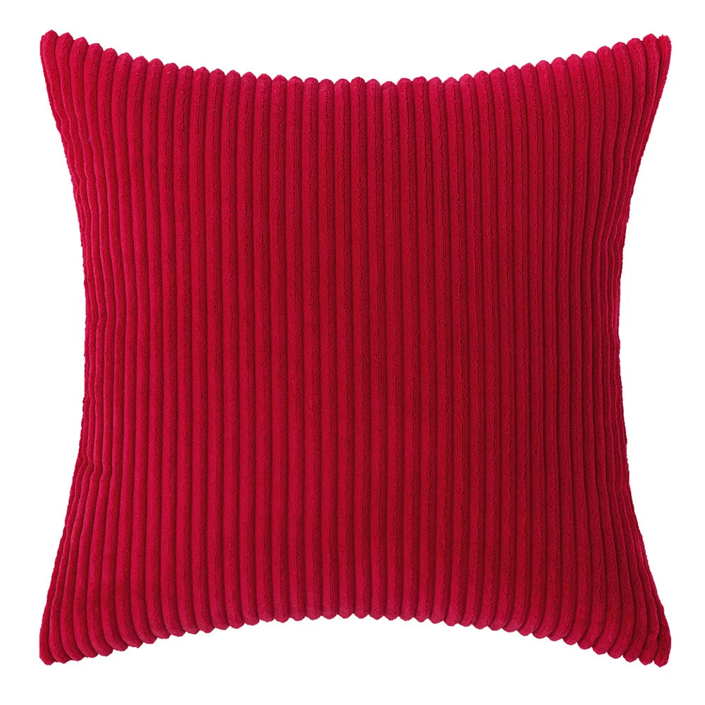 Corduroy Striped Throw Pillow Textured Decorative Cushion Cover
