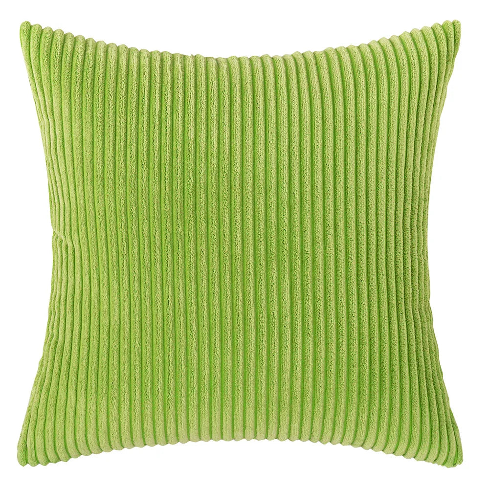Corduroy Striped Throw Pillow Textured Decorative Cushion Cover