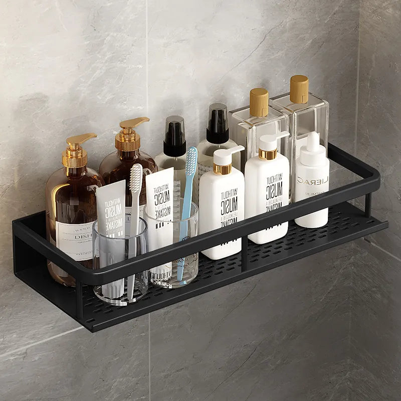 Shower Shelf Aluminum Rustproof Wall Mounted Storage | Single Tier Design | Moisture Resistant Bathroom Organizer