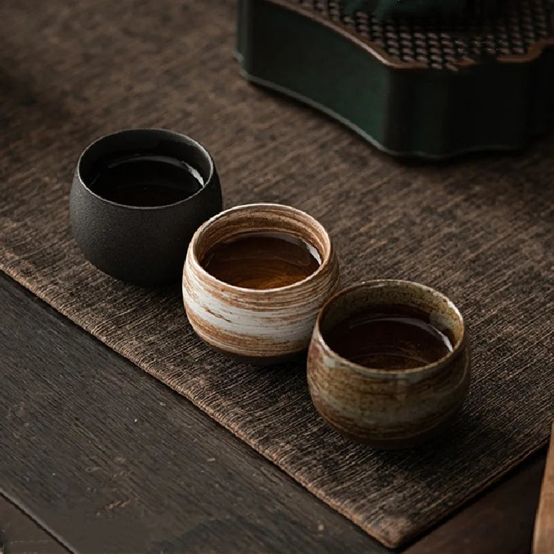 Espresso Cups Ceramic 80 ml | Handmade Rustic Stoneware | Heat Retaining Dishwasher and Microwave Safe Lead-Free Set