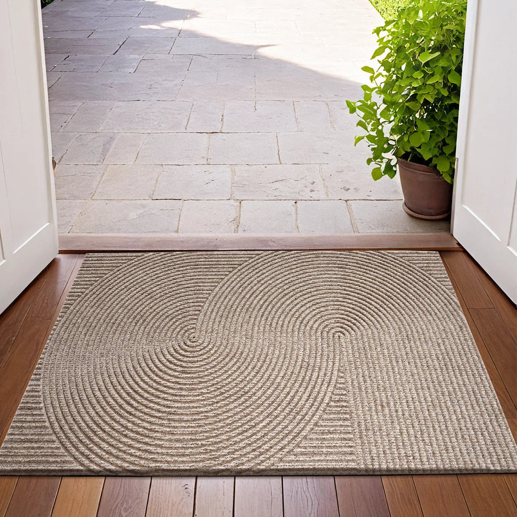 3D Groove Doormat - Wear-Resistant Polyester with Non-Slip for Indoor and Outdoor Use