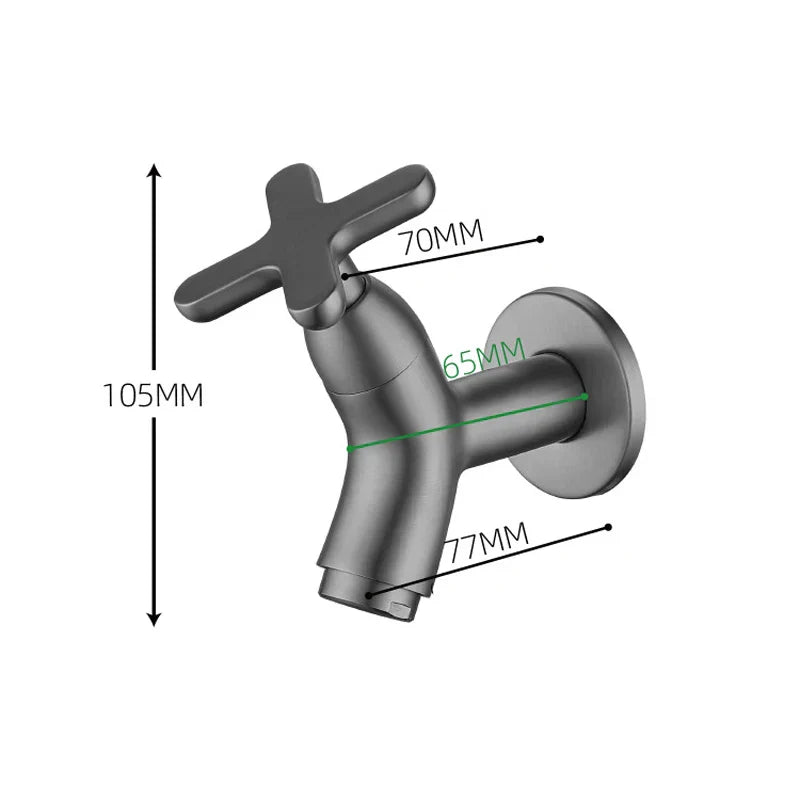 Wall-Mounted Cold Water Brass Tap