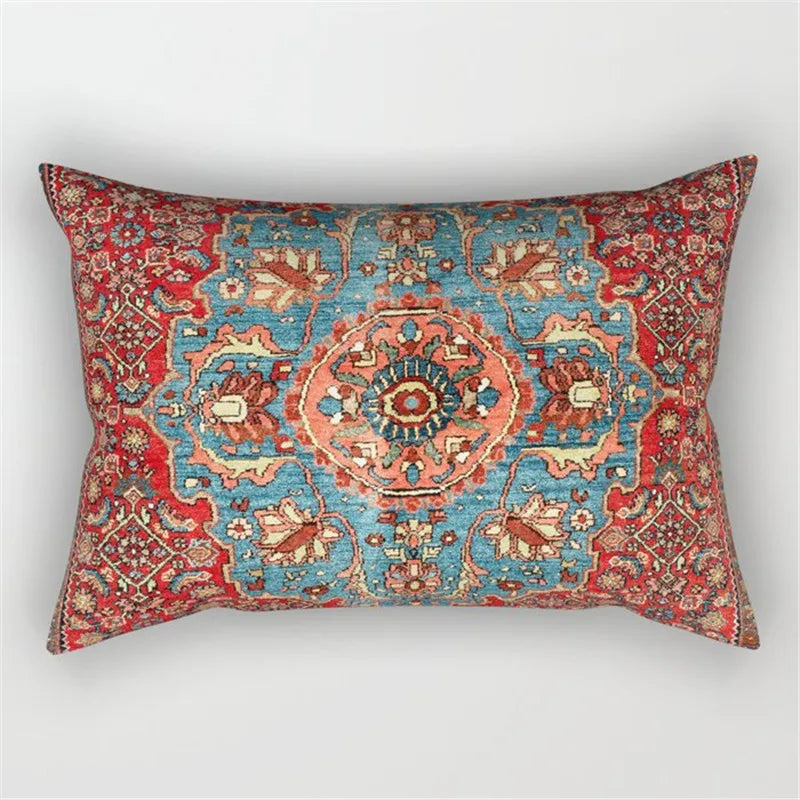 Moroccan Persian Style Pillowcase | Retro Bohemian Decorative Pattern | Vintage Texture for Sofas Beds and Accent Chairs