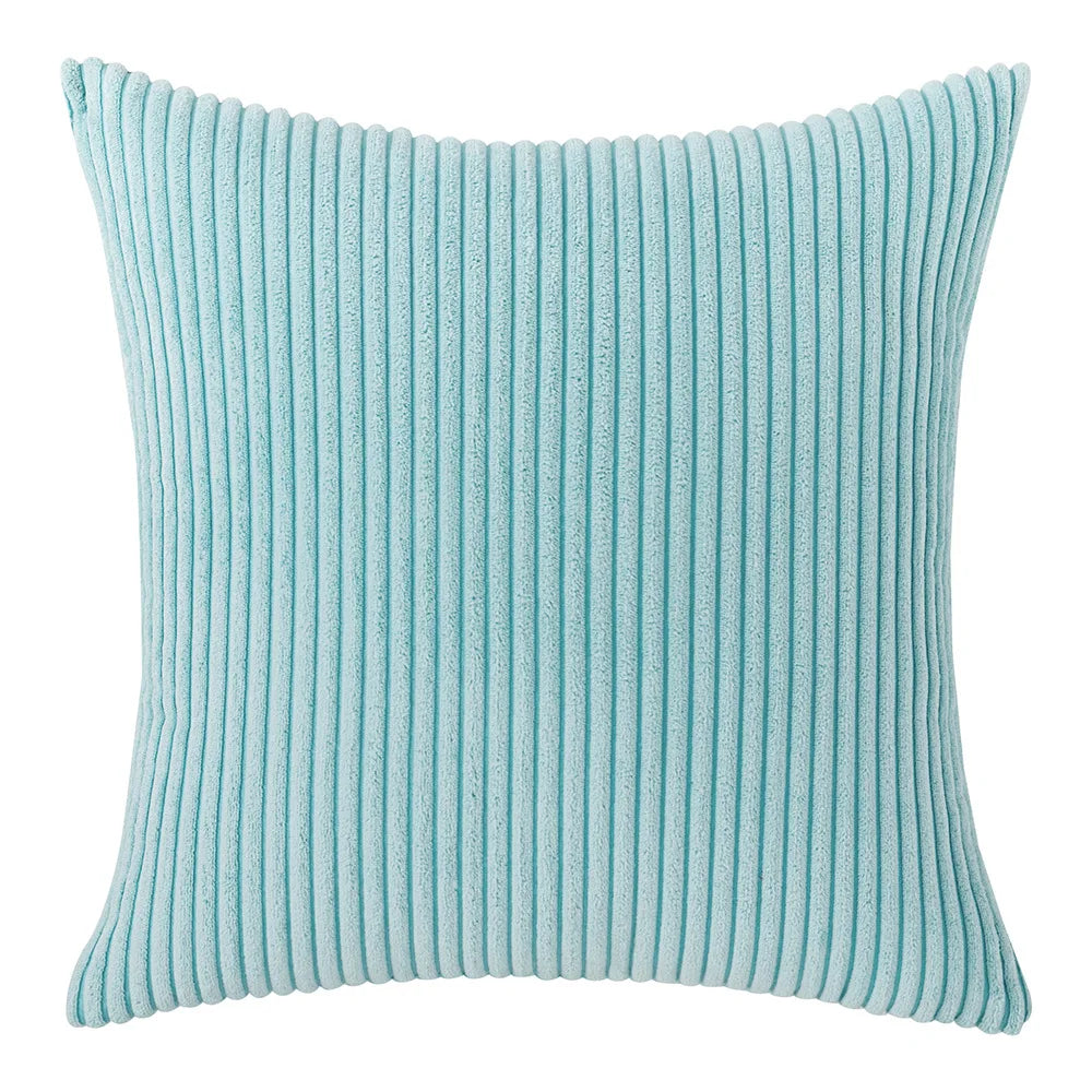 Corduroy Striped Throw Pillow Textured Decorative Cushion Cover