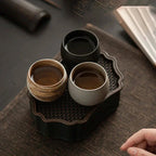 Espresso Cups Ceramic 80 ml | Handmade Rustic Stoneware | Heat Retaining Dishwasher and Microwave Safe Lead-Free Set
